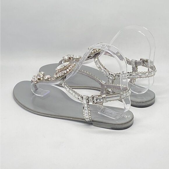 DOLCE&GABBANA Crystal-embellished leather sandals size 36.5 - Picture 10 of 14